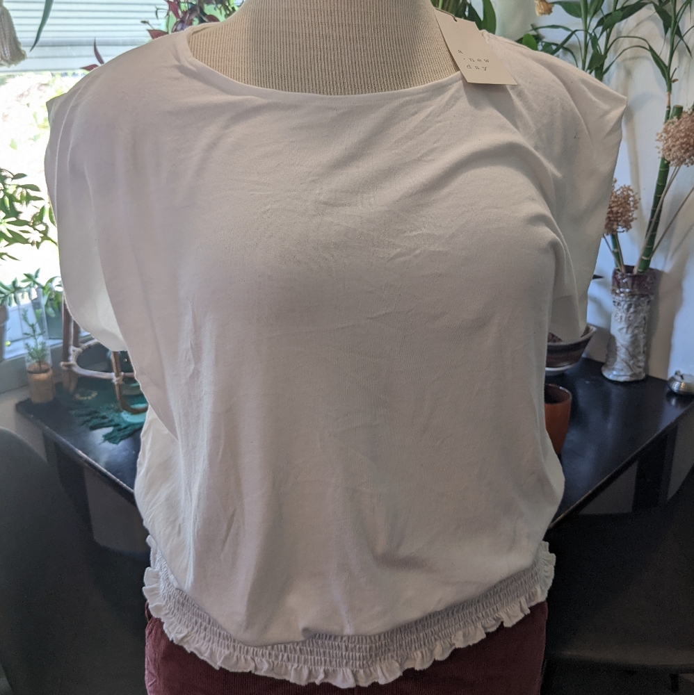 XL white blousy tank top